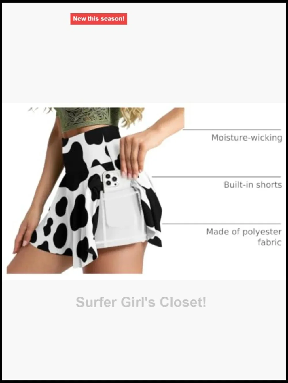 Tennis Skirt with Pockets Inner Shorts High Waisted Athletic Golf Skort Running